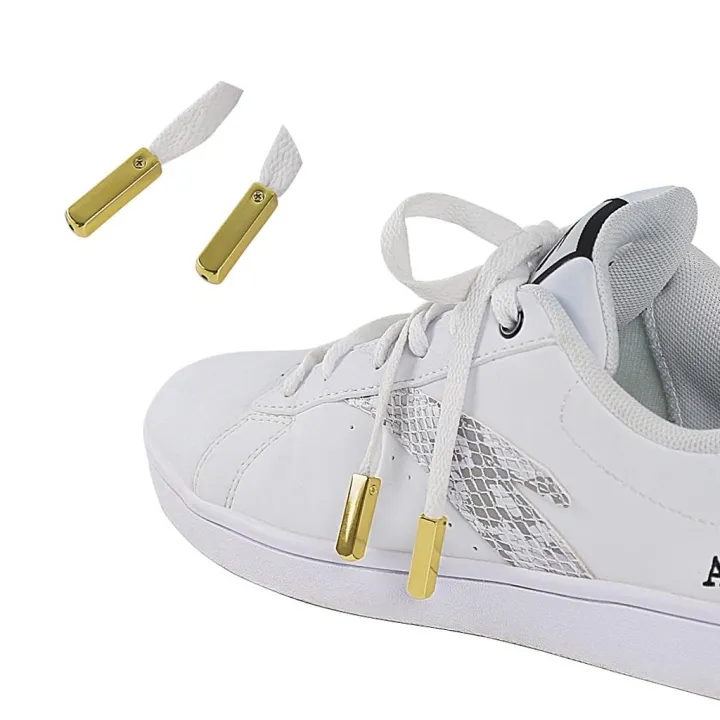 Hellery Set of Four Shoe Laces Tips Aglets Gold Color DIY for All Sneakers with Standard