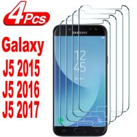 Penka Shop กระจกปกป้องหน้าจอ2/4ชิ้น,สำหรับ Samsung Galaxy J5 2015 2016 2017 J500 J510 J530ฟิล์มกระจกเทมเปอร์ชั้นหนึ่ง