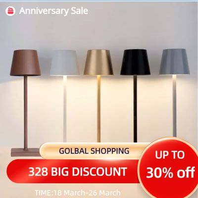 ✢☽☼ LED Table Lamp Dimmable USB Lamp IP54 Waterproof Portable Table Lamps Wireless Room Decor Bedside Light for Coffee Table Office