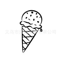 [COD] Cone Food Wall Sticker Pattern Generation Carved Self-adhesive Removable Decoration Restaurant Dessert