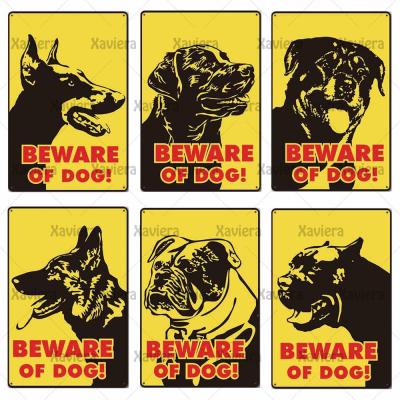 Watch Out for Dogs Retro Metal Tin Sign Animal Pet Dog Warning Metal Plaque Home Decoration Pet Shop Bar Living Room Metal Plate Baking Trays  Pans