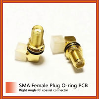 1pc SMA หญิง Jack nut RF Coax Connector O-ring PCB Mount มุมขวา Goldplated ใหม่ wholesale