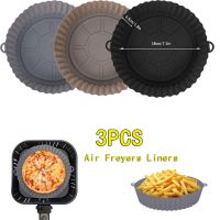 3pcs Silicone Air Fryers Oven Baking Tray Pizza Fried Chicken Airfryer Silicone Basket Reusable Airfryer Pan Liner Accessories