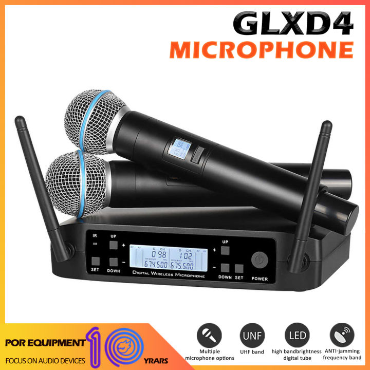 shure-glxd4หนึ่งถึงสองไมโครโฟนไร้สายเวที-fm-การแสดงมืออาชีพร้องเพลง-ktv-ไมโครโฟนไร้สายยูเฮชเอฟไมโครโฟนไร้สาย