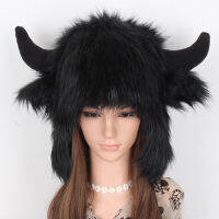 Novel Faux Fur Bomber Hat Outdoor Winter Warm Lovely Cartoon Antlers Ushanka Fluffy Cap Stage Properties Cosplay Frog Hats Women