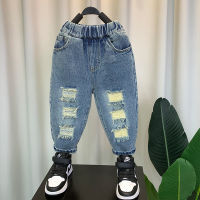 Crawler Mens Crawler-Child 2023 New Fashion Baby Spring And Autumn Casual Pants Boy Childrens Korean-Style Ripped Jeans