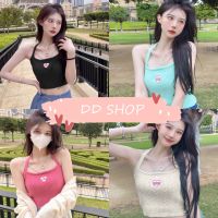 DD SHOPพร้อมส่ง  Q506 เสื้อคล้องคอไหมพรม แถวสายโซ้ ดีเทลลายหัวน่ารัก