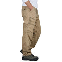 Mens Casual Cargo Pants Multi-Pocket Tactical Military Army Straight Loose Trousers Male Overalls Zipper Pocket Pants Seasons