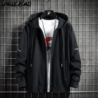 Single Road Mens Hoodies Men 2022 Solid Zipper Coat Sports Techwear Sweatshirt Japanese Streetwear Black Hoodie Men Sweatshirts