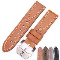 ✼№✠ 22mm 24mm Watchbands Italy ของแท้หนังหนาผู้หญิงสายนาฬิกาสายเข็มขัด Stainless Steel Buckle Clasp