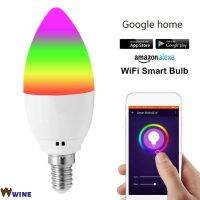 【boloni HHG】หลอดเทียน LED หลอดไฟ WiFi อัจฉริยะ RGB W W C E14ไฟเส้นประดับชีวิตอัจฉริยะ/รีโมทคอนโทรลใช้ได้กับ Alexa ไวน์