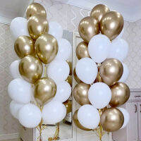 18 ชิ้น/เซ็ต METALLIC Gold Silver White Ballon Brial วันเกิดลูก Confetti Air Helium บอลลูน Ramadan Home งานรื่นเริงปาร์ตี้-hexinge