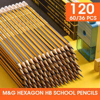 Andstal pcs M&amp;G Hexagon Graphite Pencils With Eraser Pre-sharpened HB Wooden Draw Pencil Set School Supplies Stationery