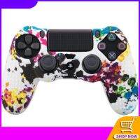 【Worth-Buy】 เคสเจลซิลิโคนสำหรับควบคุม PS4 /Pro-ลายพรางกราฟฟิตีเรียงรายจุด