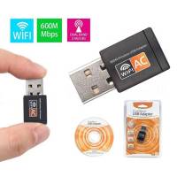 ตัวรับสัญญาณ USB ขนาดเล็ก600Mbps อะแดปเตอร์ Wifi 5.8กิกะเฮิร์ตซ์ + 2.4กิกะเฮิร์ตซ์ตัวรับสัญญาณ USB2.0ไร้สายการ์ดเน็ตเวิร์กแลน Wi-Fi เสาอากาศความเร็วสูง