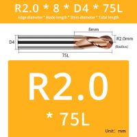 Augusttools Hrc60บอลจมูก End Mill โลหะผสมคาร์ไบด์ Router บิตทังสเตน2ขลุ่ยตัดกัดโลหะเครื่อง Cnc เครื่องมือกัด