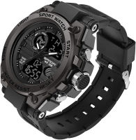 KXAITO Mens Watches Sports Outdoor Waterproof Military Watch Date Multi Function Tactics LED Alarm Stopwatch 26 Black