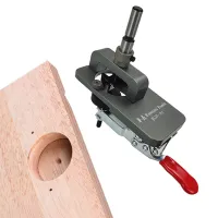 Woodworking Hinge Hole Drill Guide Locator Wood Drilling Dowel Jig Alloy Cup Style Hinge Jig 35mm Door Cabinet Hole Opener Tools