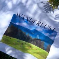 Wanderlust พร้อมส่ง ถูกและดี️ เสื้อยืด เสื้อสีขาว เสื้อยืดโอเวอร์ไซส์ เสื้อสไตล์เกาหลีS-5XL