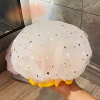 Double layer shower cap waterproof bathing head cover female shower cap childrens hair cover kitchen anti-fume head cover Showerheads