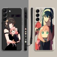 [On1ine 3C Digital} Spy × Family Anya Love Yor Forger เคสของเหลวสี่เหลี่ยมสำหรับ Samsung Galaxy S22 S21 S20 FE อัลตร้า S10 S9 S8บวก S10e Note 20 10 Lite