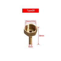 ข้อต่อท่อทองเหลือง25มม. เกลียวตัวเมีย Barb Pipe Joint Fitting G3/4น้ำน้ำมันแก๊สทองเหลืองท่อปลั๊ก