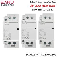 DC24V 2P 32A-63A AC220V 50/60Hz Din รางบ้าน AC แบบแยกส่วนสวิทช์คอนแทคควบคุม2NO 2NC 1NO คอนแทคอัตโนมัติ1NC