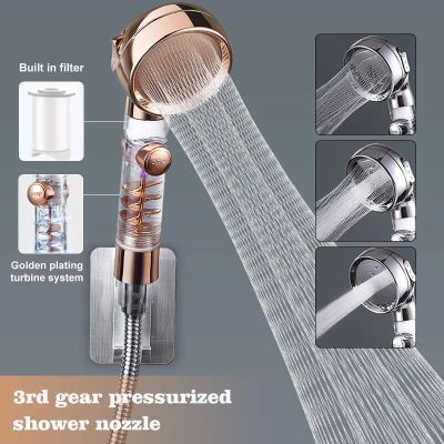 Zhangji New 3-Function Shower Head with one Key Stop Magic Watering High Pressure with Filter Bathroom Handheld Sprayer  Nozzle  by Hs2023