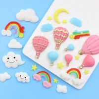 Flip sugar silicone mold cake decorated rainbow hot air balloon clouds star moon chocolate mold diy soft clay mold Bread Cake  Cookie Accessories