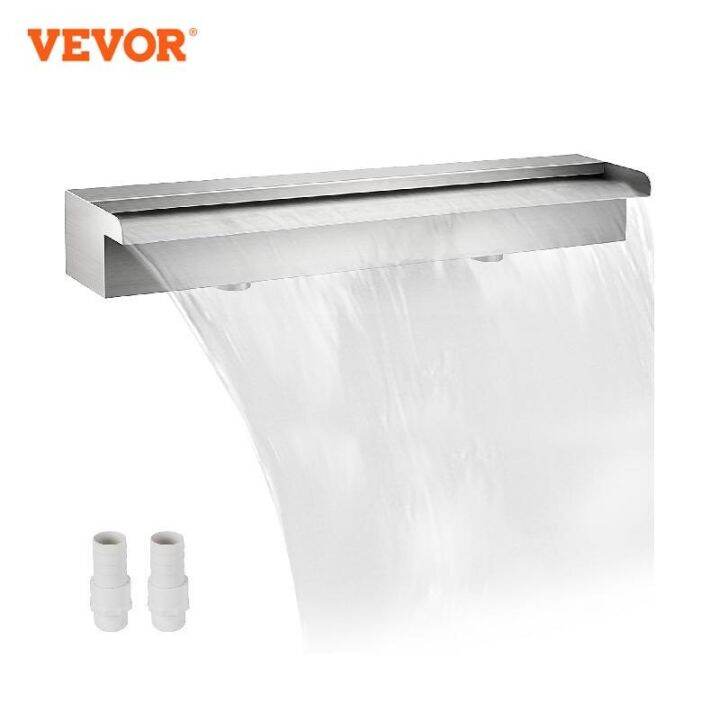 VEVOR Waterfall Pool Fountain Stainless Steel W/ Pipe Connector