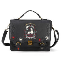 Alice in Wonderland Lolita Handbag Womens Shoulder PU Bag Japanese Cute Embroidery JK Uniform Messenger Bags