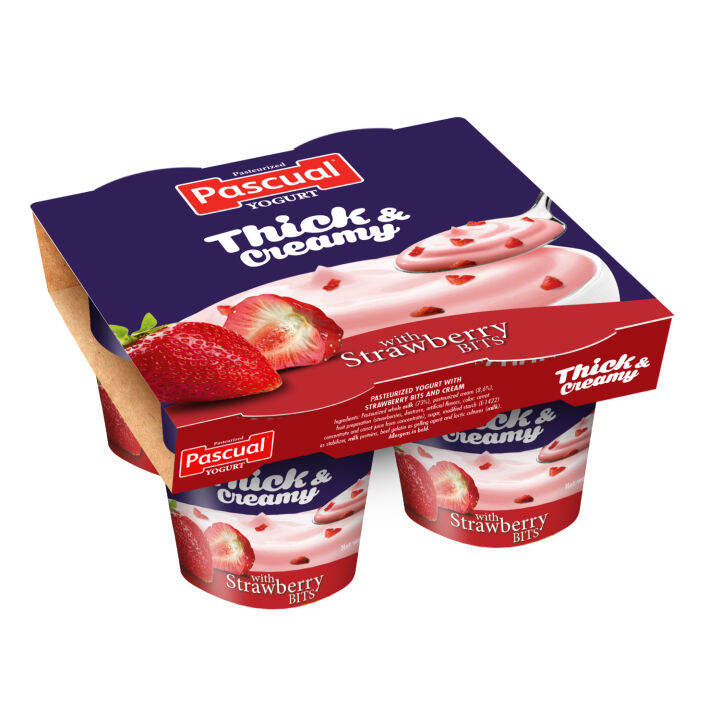 Pascual Creamy Delight Yogurt Thick & Creamy Strawberry 100g x 4