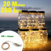 2M 5M 10M 100 LED Strings Copper Wire Battery Operated / USB Christmas Wedding Garden Party Decoration LED String Fairy Lights Fairy Lights