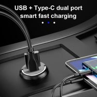 DSKLQZ ระบบชาร์จเร็วพิเศษสำหรับรถยนต์ PD30W เครื่องชาร์จ USB + QC3.0รถรถชาร์จไฟเฉียบซ่อนที่ชาร์จแบตเตอรี่โทรศัพท์ Type-C + 100W USB-A/USB-C อะแดปเตอร์ไฟแช็คการใช้ในรถ