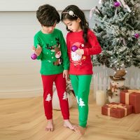 Children Sleepwear Sleeve Festive Boy Set Print Kid Homewear