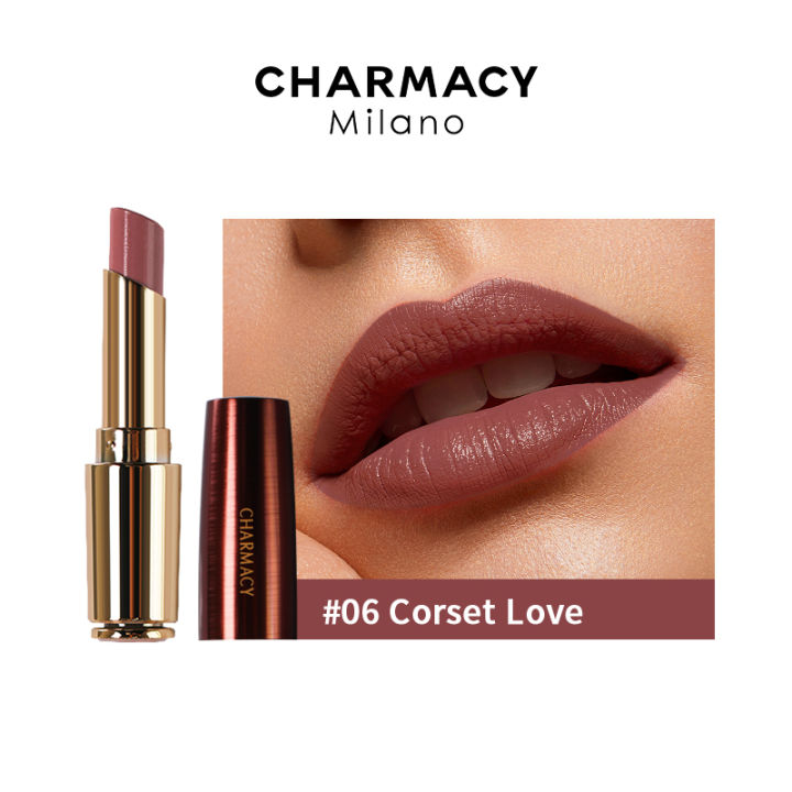 CHARMACY Nude Lipstick 8 Light Colors Moist Glossy Long Lasting Natural Lipsticks Moisturizing Cream Lips Cosmetics Beauty