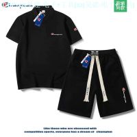 Champion Polo Shirt Casual Sports Suit Mens Summer Short-Sleeved T-Shirt Shorts Trendy Brand Summer Clothes