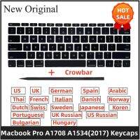 เปลี่ยน Keycaps US UK SP FR GR DK IT RU JP สวิสเค้าโครงสำหรับ MacBook Pro Retina A1708 (A1534 2017) แป้นคีย์บอร์ด Keycap-iewo9238