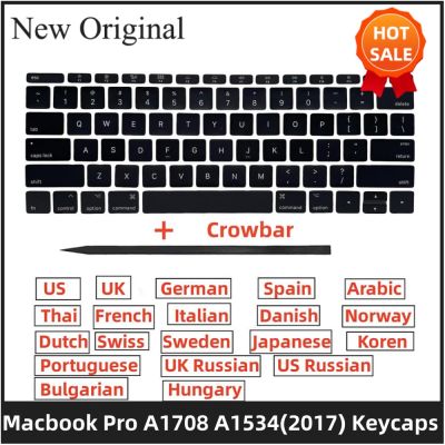 เปลี่ยน Keycaps US UK SP FR GR DK IT RU JP สวิสเค้าโครงสำหรับ MacBook Pro Retina A1708 (A1534 2017) แป้นคีย์บอร์ด Keycap-iewo9238