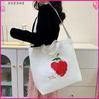 XUESHE ผ้าใบแคนวาส กระเป๋าถือแบบถือ สี่เหลี่ยมสี่เหลี่ยม สีดำสีขาว กระเป๋าแมสเซนเจอร์ ของใหม่ จุได้มาก ถุงใส่ขนม สำหรับผู้หญิง