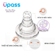 Chính hãng Núm ti cổ hẹp cổ thường Upass made in Thailand siêu mềm có van