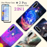 แบบ2 IN 1สำหรับ A8 OPPO A31เคส2020เคสซิลิโคนเนื้อนิ่ม TPU ด้วยปกป้องหน้าจอเซรามิกโค้ง