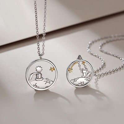 Fashion Couple Prince Little Fox Pendant Personality Necklace Valentine 39;s Day Anniversary Gift Jewelry