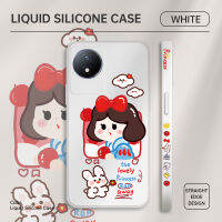 Orico เคสโทรศัพท์ดีไซน์ด้านข้างสีขาวเหมือนหิมะน่ารักดีไซน์ใหม่ Y02T สำหรับ Vivo Y02A เคสป้องกันทนแรงกระแทกกล้องคลุมทั้งหมดปลอกซิลิโคนของเหลวรูปแบบขอบสี่เหลี่ยม