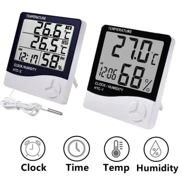 Lash Grafting LCD Digital Thermometer Hygrometer Temperature Humidity  Tester Weather Station Clock