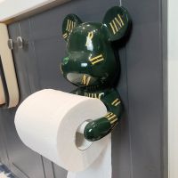 Wall Mounted Toilet Paper Holder Violent Bear Toilet Roll Holder Punch-Free Roll Paper Tube Storage Rack Bathroom Accessories Toilet Roll Holders