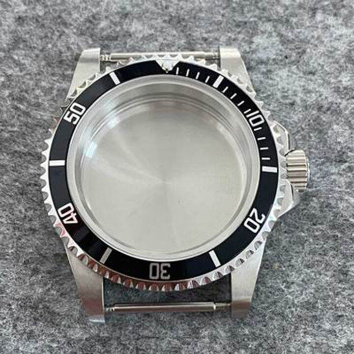39.5mm Stainless Steel Watch Case 120click Retro Flat Mirror Sapphire