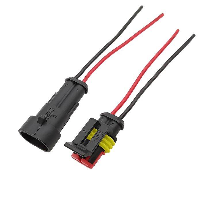 5Set 2 Pin Way Waterproof Automotive Connector Kit 2P Male Plug Female