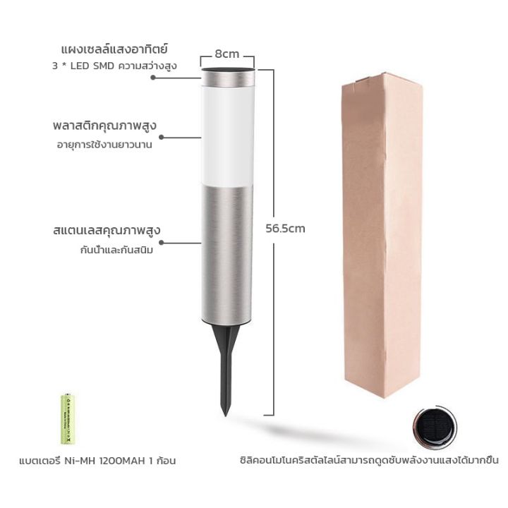 ไฟปักสนาม-ไฟสนามรุ่นใหญ่-ไฟพลังงานแสงอาทิตย์-ไฟโซล่าเซลล์-white-or-warm-light-สนามโซล่าเซลล์