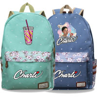 ใหม่ charli damelio ดอกไม้กระเป๋าเป้สะพายหลัง charli damelio พิมพ์เป้โรงเรียนนักเรียนหญิง schoolbags kpop ผู้หญิงกระเป๋าเดินทาง